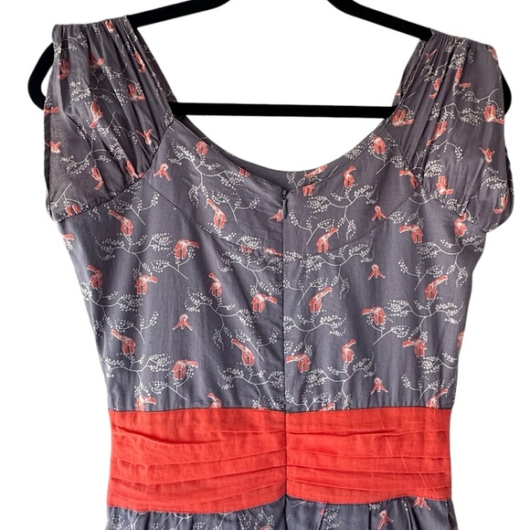 MATA TRADERS COTTON FIT & FLARE GIRAFFE PRINT CAP SLEEVE DRESS LINED | XS - Picture 9 of 10